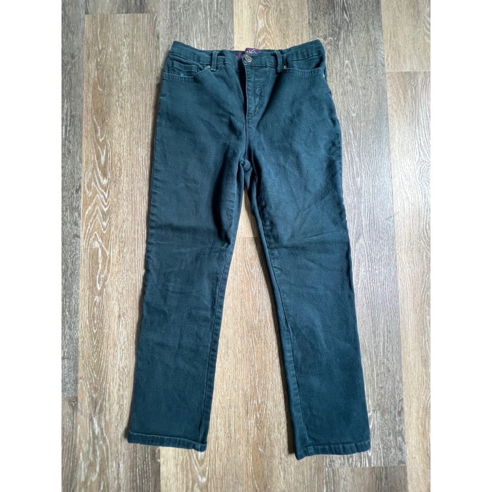 Gloria Vanderbilt Amanda Jeans Womens 6P Green Straight Leg High Rise Stretch